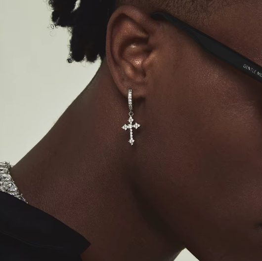 Cross Earrings – Crystal Zircon Drop